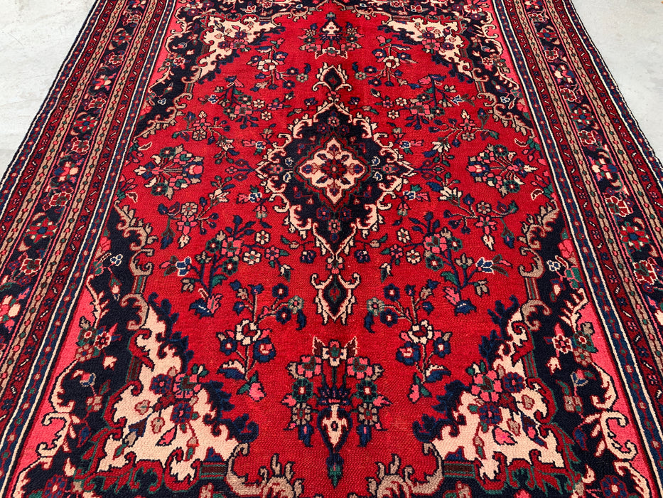 10'3 x 7'4 Hand-Knotted Persian Wool Rug - Red Floral Medallion Design - KBHM-934