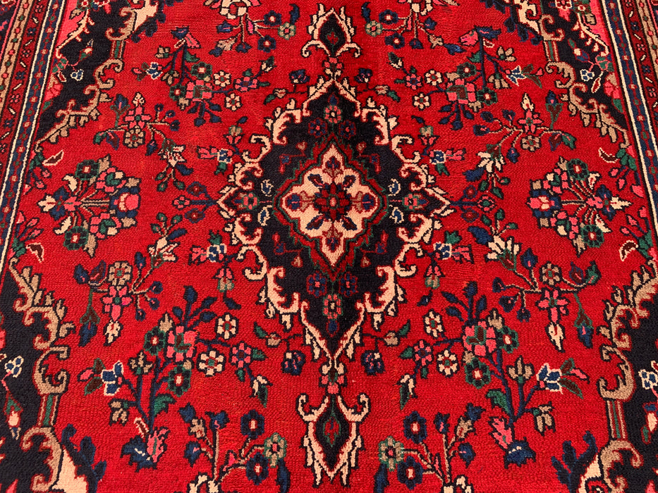 10'3 x 7'4 Hand-Knotted Persian Wool Rug - Red Floral Medallion Design - KBHM-934