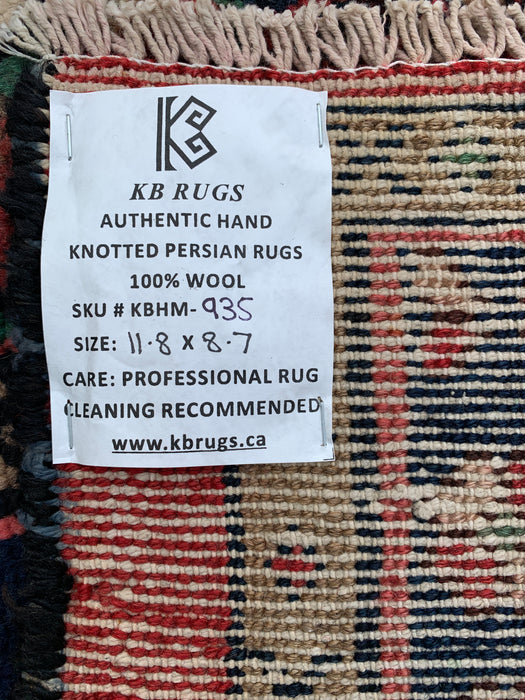11'8 x 8'7 Hand-Knotted Persian Wool Rug - Coral Red Medallion Design - KBHM-935