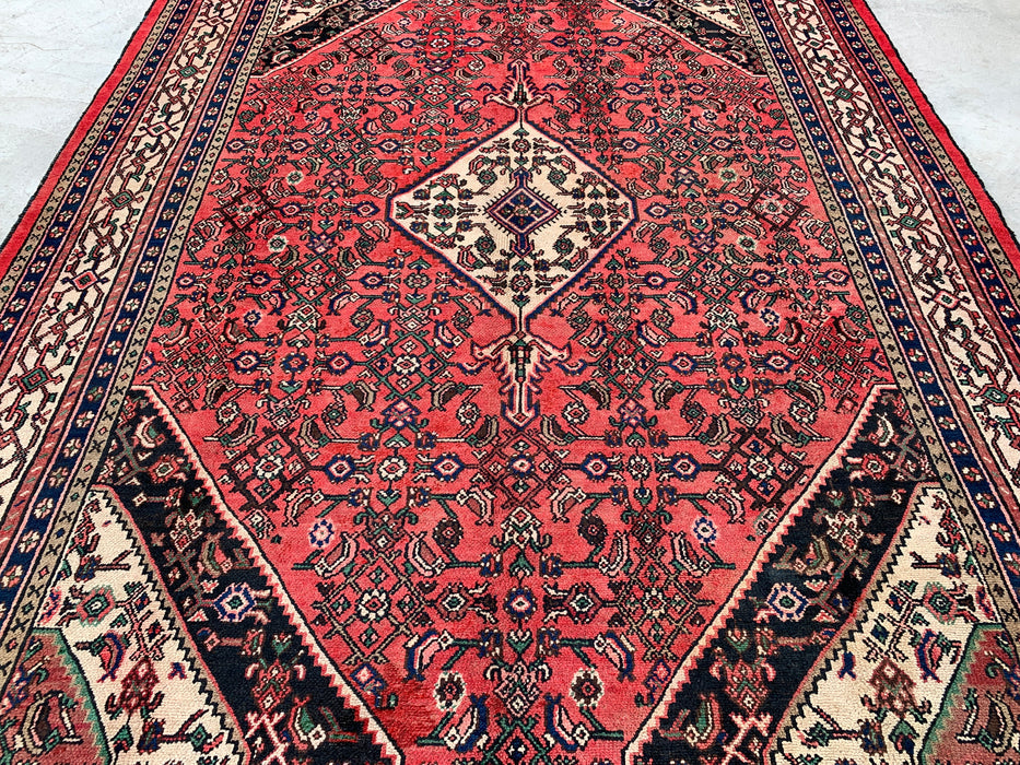 11'8 x 8'7 Hand-Knotted Persian Wool Rug - Coral Red Medallion Design - KBHM-935