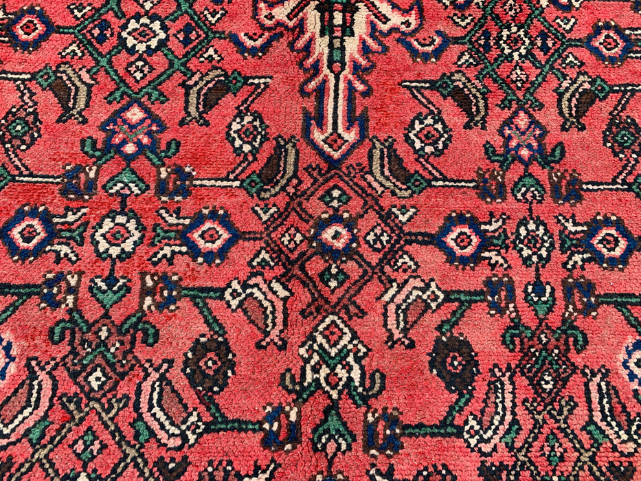 11'8 x 8'7 Hand-Knotted Persian Wool Rug - Coral Red Medallion Design - KBHM-935
