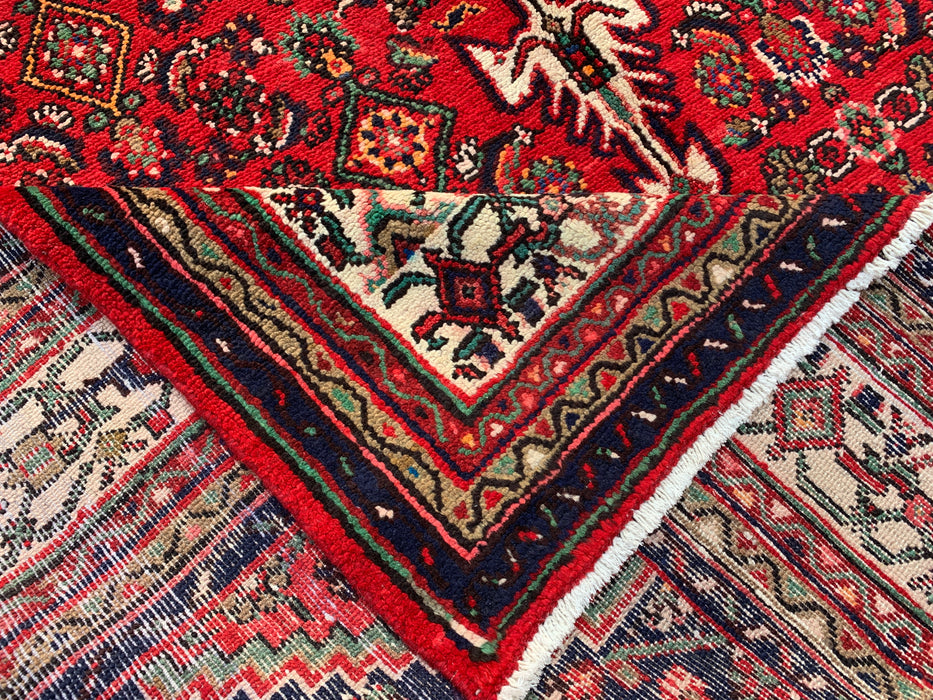 9'11 x 7'1 Hand-Knotted Persian Wool Rug - Red Geometric Floral Medallion Design - KBHM-940