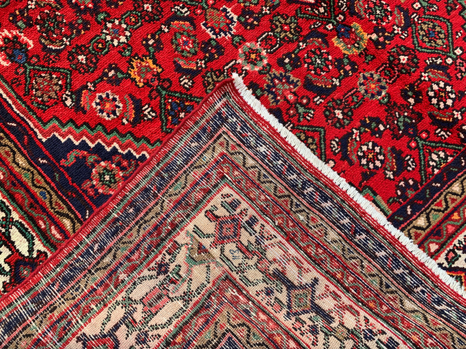 9'11 x 7'1 Hand-Knotted Persian Wool Rug - Red Geometric Floral Medallion Design - KBHM-940