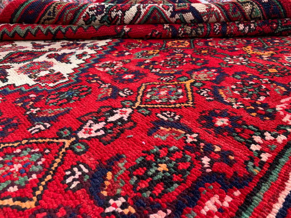 9'11 x 7'1 Hand-Knotted Persian Wool Rug - Red Geometric Floral Medallion Design - KBHM-940
