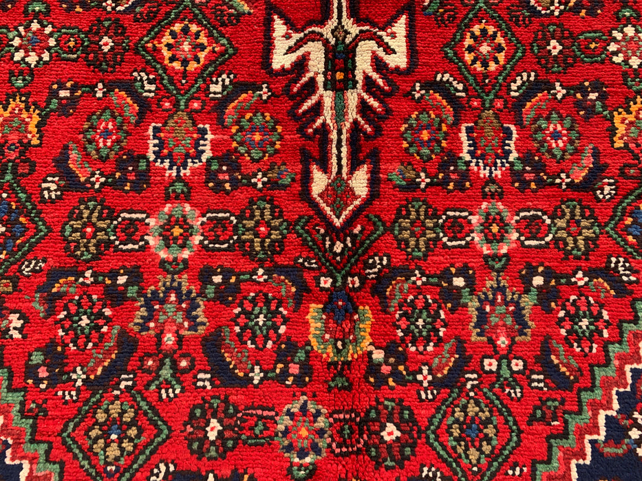 9'11 x 7'1 Hand-Knotted Persian Wool Rug - Red Geometric Floral Medallion Design - KBHM-940
