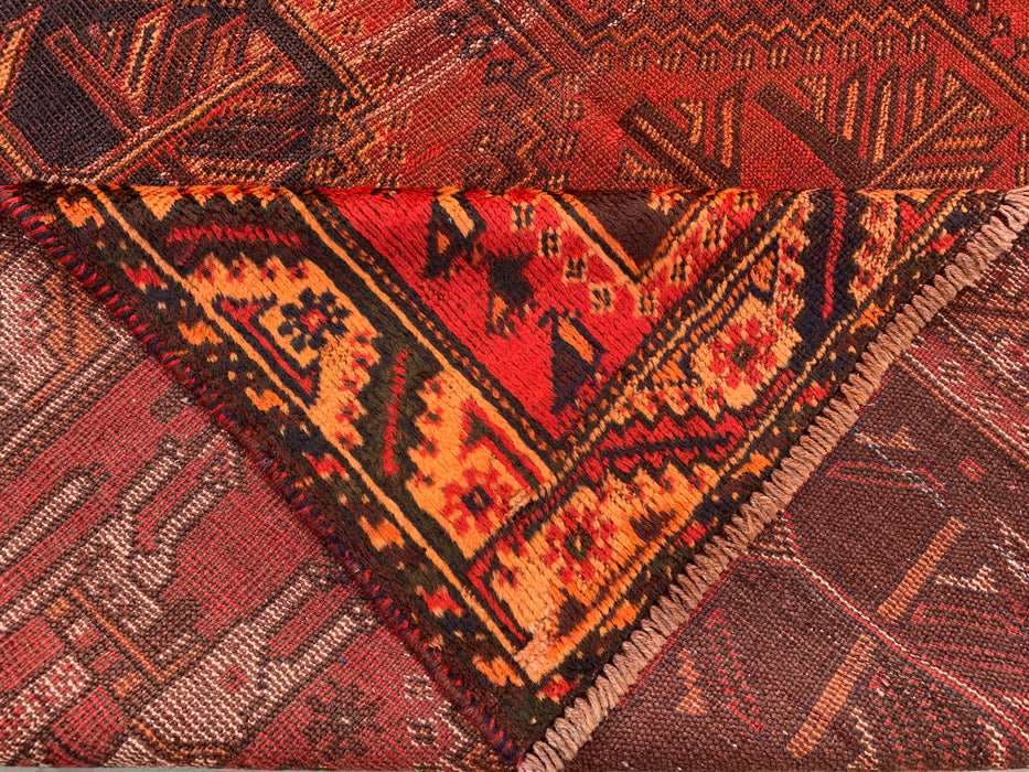 9'7 x 6'4 Hand-Knotted Persian Wool Rug - Rust Geometric Tribal Medallion Design - KBHM-942