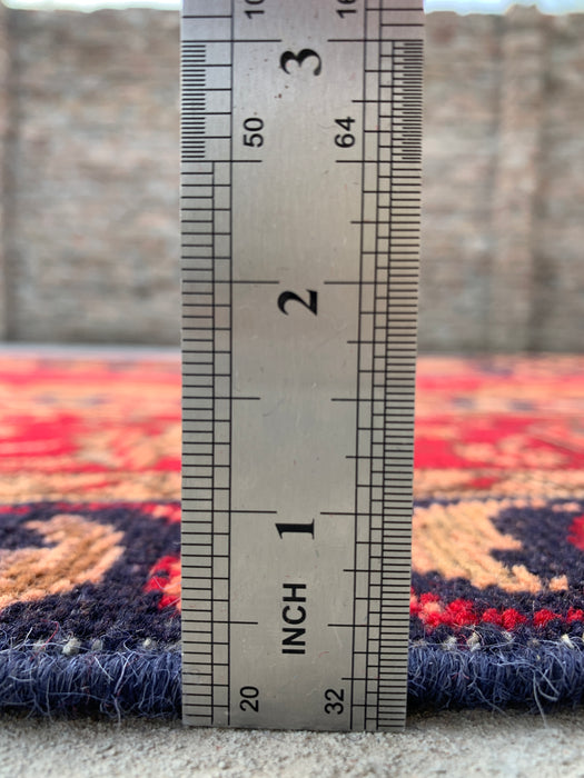 10'8 x 7'1 Hand-Knotted Persian Wool Rug - Faded Red Vintage Medallion Design - KBHM-944
