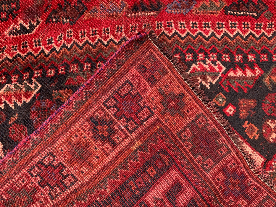 Handmade Persian Wool Area Rug 7x10 - Red Tribal Medallion Persian Style Rug - Exact Size 10'2" x 6'8" - KBHM-946