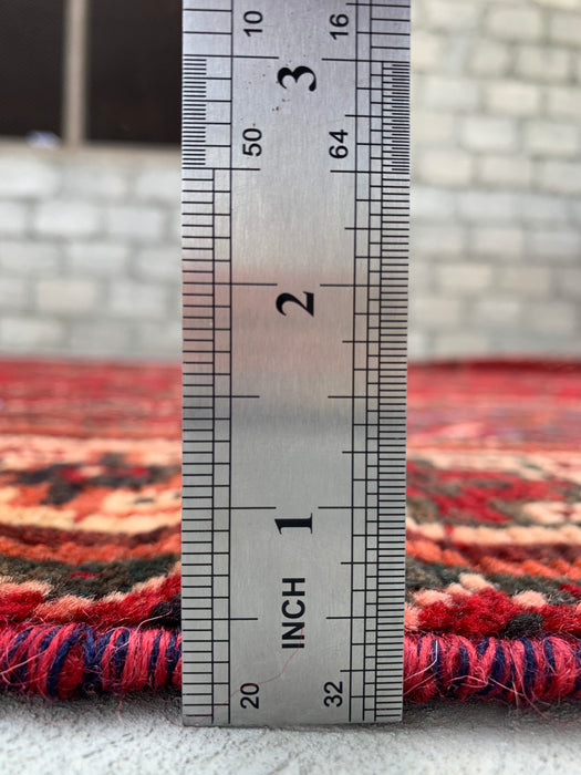Handmade Persian Wool Area Rug 7x10 - Red Tribal Medallion Persian Style Rug - Exact Size 10'2" x 6'8" - KBHM-946