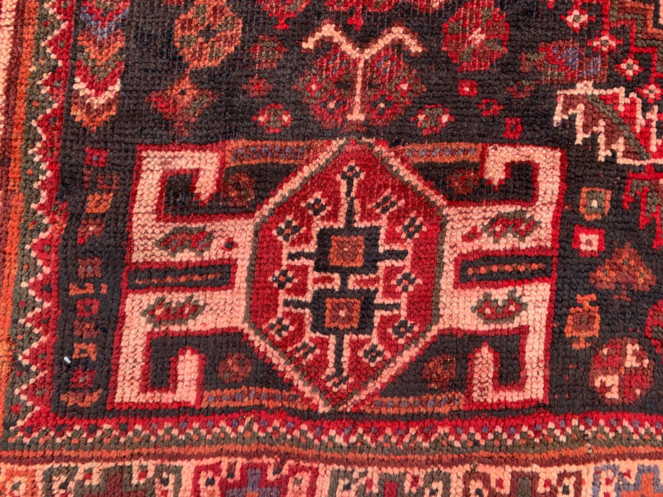 Handmade Persian Wool Area Rug 7x10 - Red Tribal Medallion Persian Style Rug - Exact Size 10'2" x 6'8" - KBHM-946