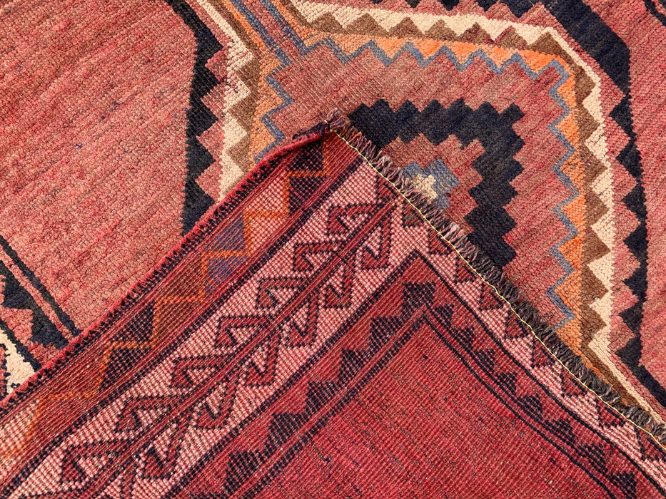 7'2 x 4'1 Hand-Knotted Persian Wool Rug - Taupe Geometric Tribal Diamond Design - KBHM-947