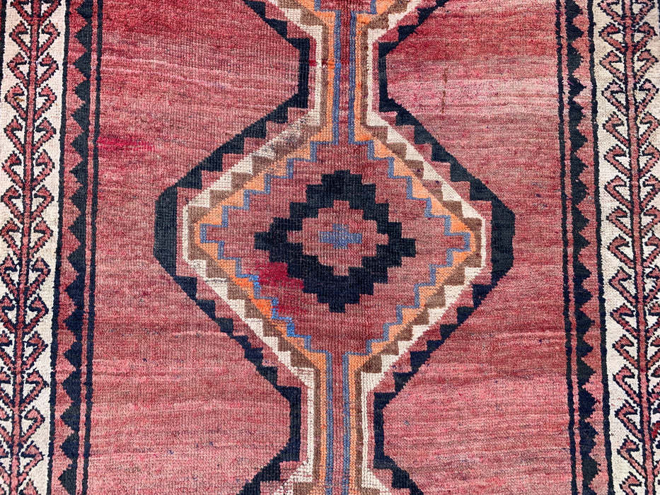 7'2 x 4'1 Hand-Knotted Persian Wool Rug - Taupe Geometric Tribal Diamond Design - KBHM-947