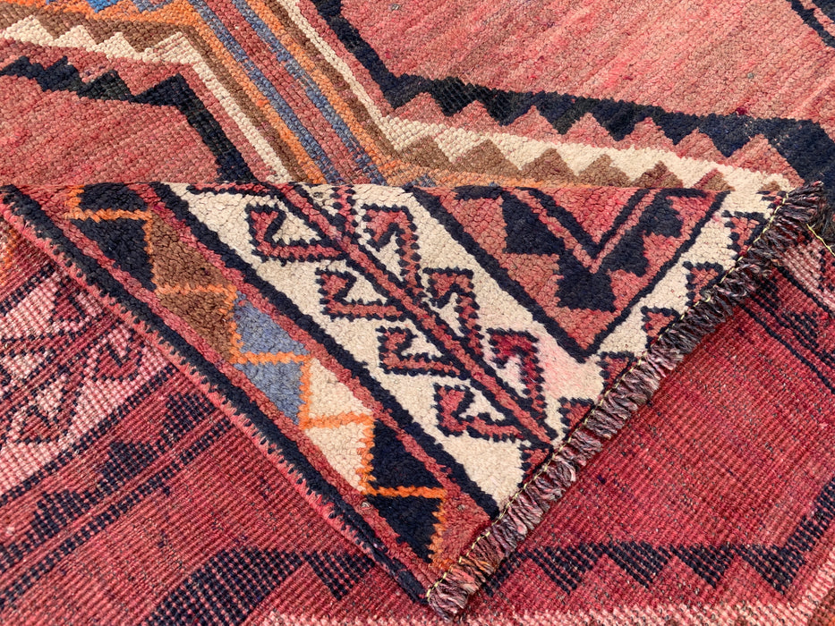 7'2 x 4'1 Hand-Knotted Persian Wool Rug - Taupe Geometric Tribal Diamond Design - KBHM-947