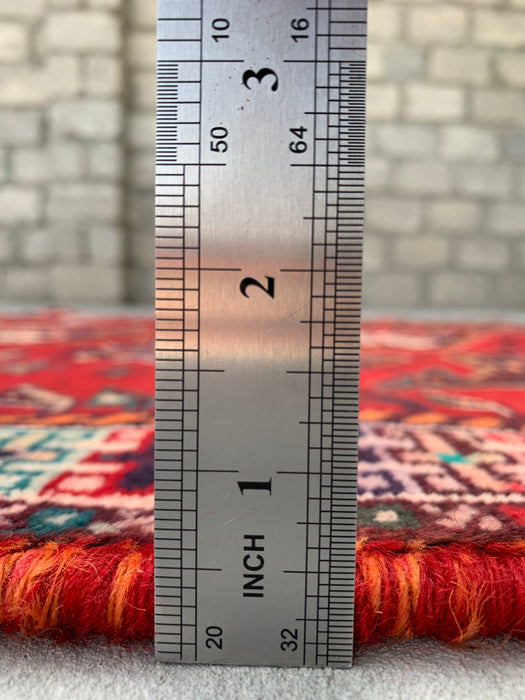 5'3 x 3'9 Hand-Knotted Persian Wool Rug - Red Tribal Animal Motif Design - KBHM-949