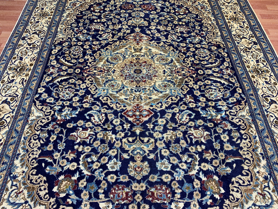 8'x10' Hand-Knotted Chobi Navy/Ivory Area Rug – KB Rugs