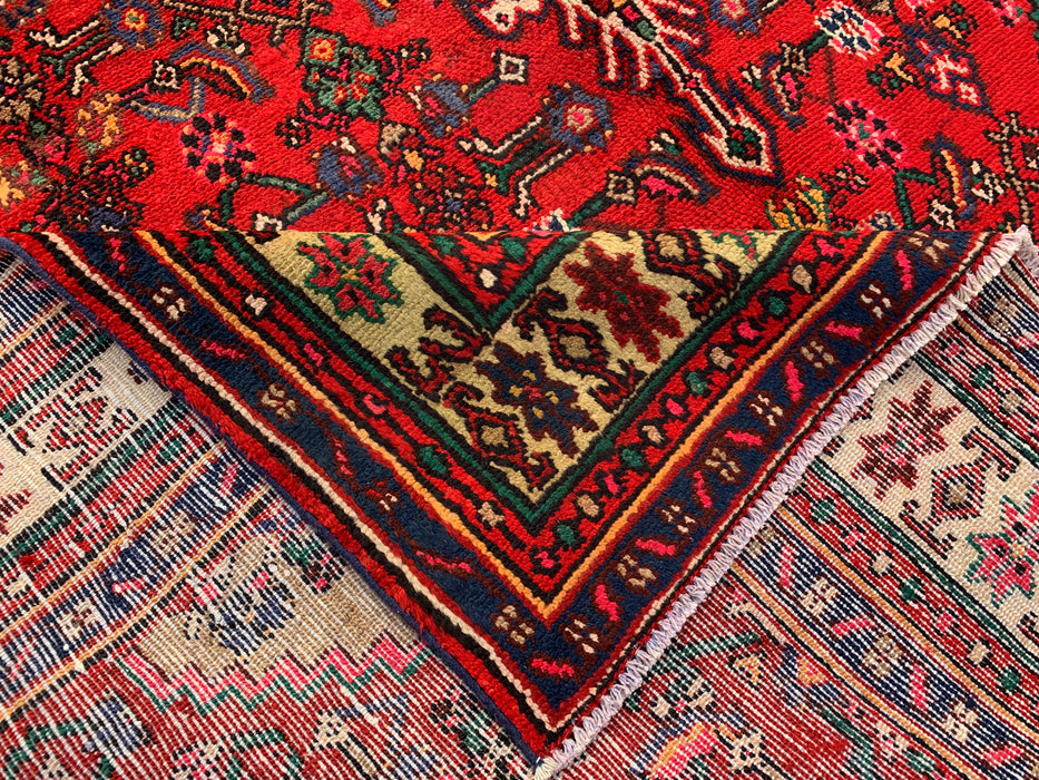 Handmade Persian Wool Area Rug 7x10 - Red Medallion Persian Style Rug - Exact Size 9'8" x 6'11" - KBHM-952