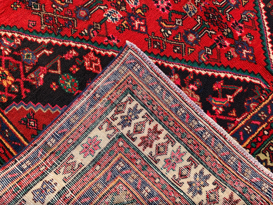 Handmade Persian Wool Area Rug 7x10 - Red Medallion Persian Style Rug - Exact Size 9'8" x 6'11" - KBHM-952