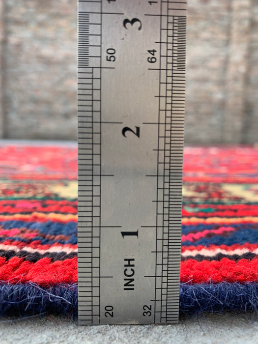 Handmade Persian Wool Area Rug 7x10 - Red Medallion Persian Style Rug - Exact Size 9'8" x 6'11" - KBHM-952