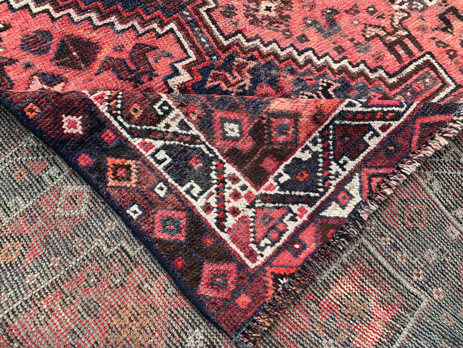 6'8 x 4'7 Hand-Knotted Persian Wool Rug - Faded Coral Tribal Medallion Design - KBHM-953