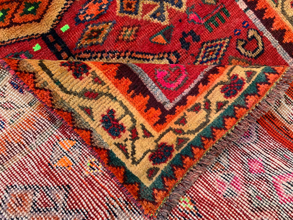 5'8 x 3'3 Hand-Knotted Persian Wool Rug - Red Geometric Tribal Medallion Design - KBHM-955