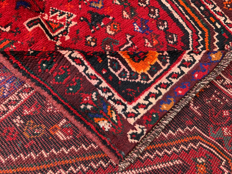 9'8 x 3'7 Hand-Knotted Persian Wool Runner - Red Tribal Medallion Design - KBHM-958