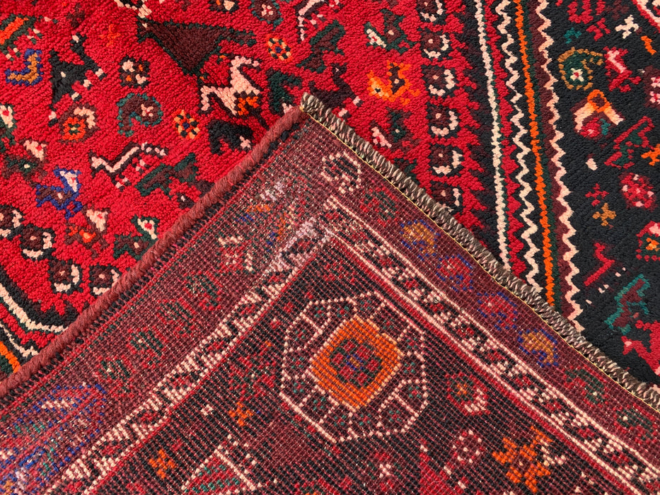 9'8 x 3'7 Hand-Knotted Persian Wool Runner - Red Tribal Medallion Design - KBHM-958