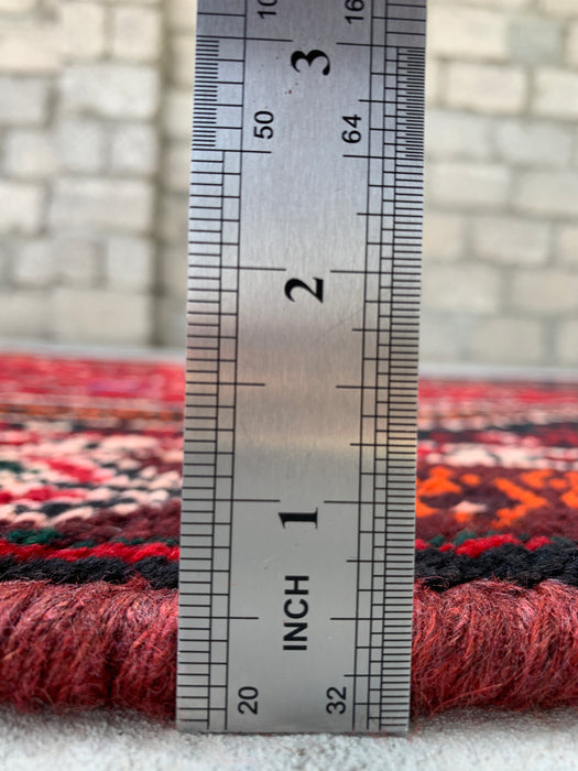 9'8 x 3'7 Hand-Knotted Persian Wool Runner - Red Tribal Medallion Design - KBHM-958