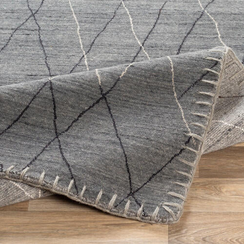 Arlequin Handmade Wool & Viscose Rug — Charcoal | ARQ-2300 - construction