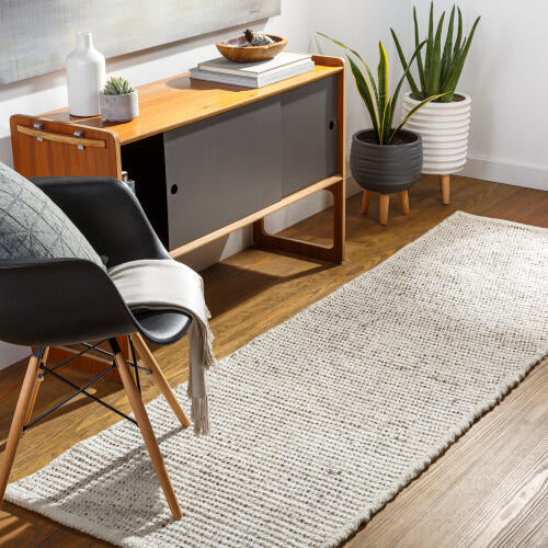 Azalea Handmade Rug — Light Beige / Black | AZA-2326