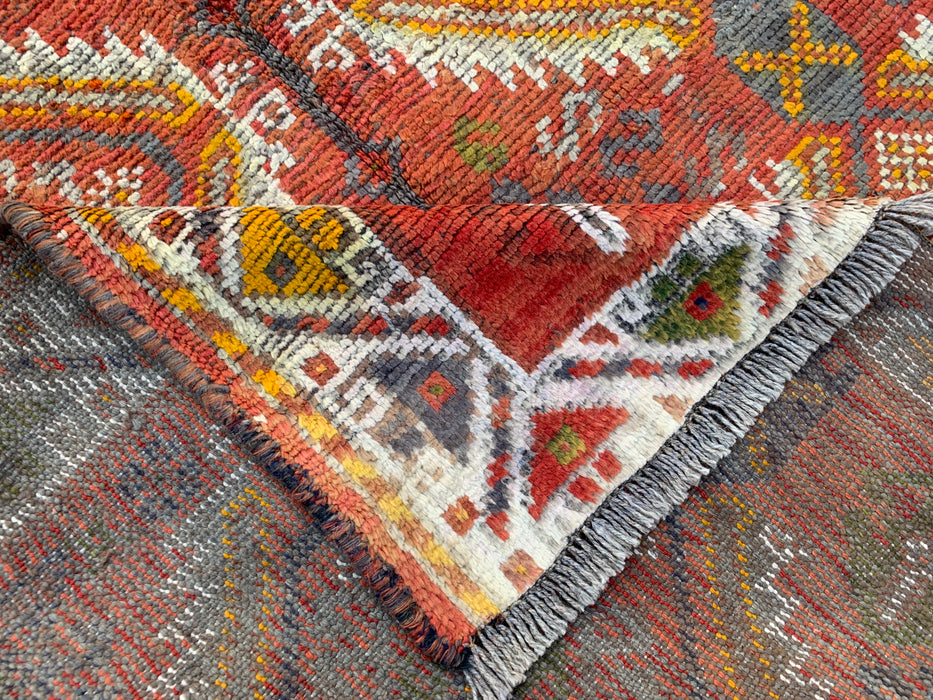 7'6 x 4'11 Hand-Knotted Persian Wool Rug - Faded Rust Tribal Diamond Design - KBHM-961