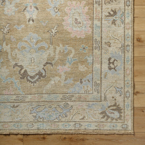 Reign Handmade Wool & Viscose Rug — Soft Gold & Pastel Motifs | REG-2316