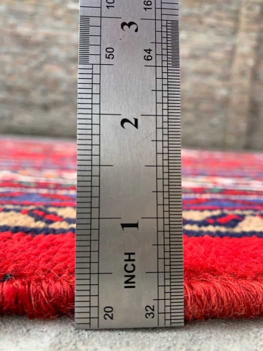 Handmade Persian Wool Area Rug 7x10 - Red Floral Medallion Persian Style Rug - Exact Size 10'1" x 6'11" - KBHM-963