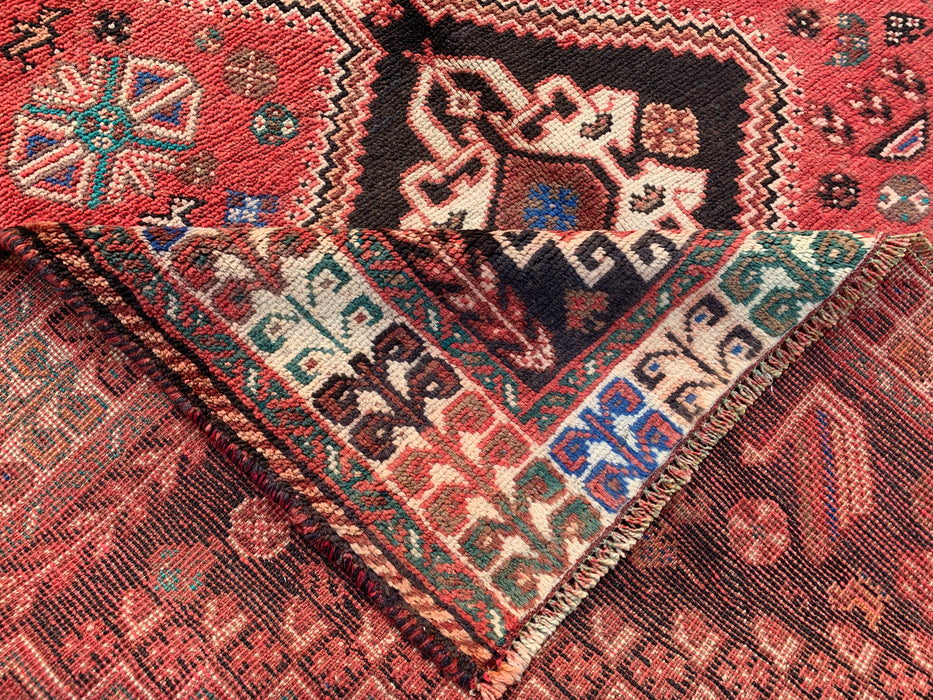 8'5 x 5'7 Hand-Knotted Persian Wool Rug - Faded Coral Tribal Medallion Design - KBHM-965