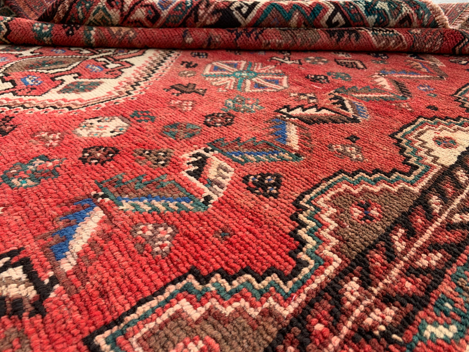 8'5 x 5'7 Hand-Knotted Persian Wool Rug - Faded Coral Tribal Medallion Design - KBHM-965