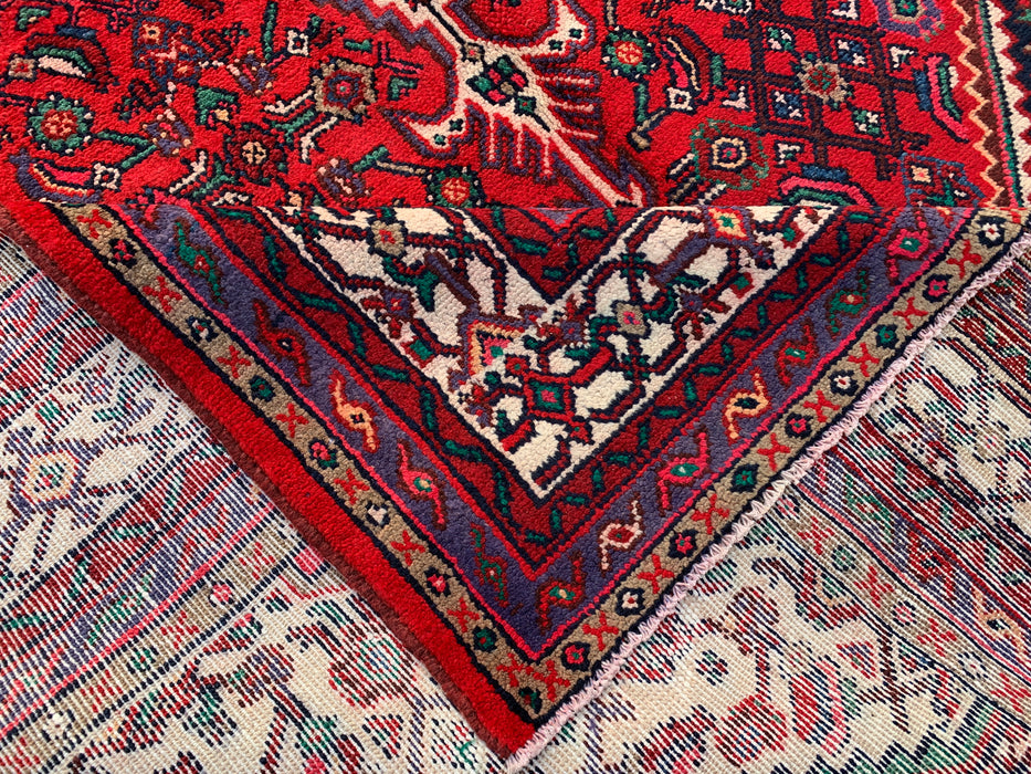 Handmade Persian Wool Area Rug 7x10 - Red Medallion Persian Style Rug - Exact Size 9'9" x 6'11" - KBHM-966