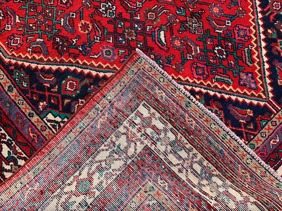 Handmade Persian Wool Area Rug 7x10 - Red Medallion Persian Style Rug - Exact Size 9'9" x 6'11" - KBHM-966