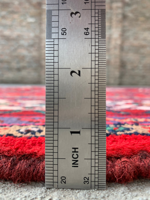 Handmade Persian Wool Area Rug 7x10 - Red Medallion Persian Style Rug - Exact Size 9'9" x 6'11" - KBHM-966