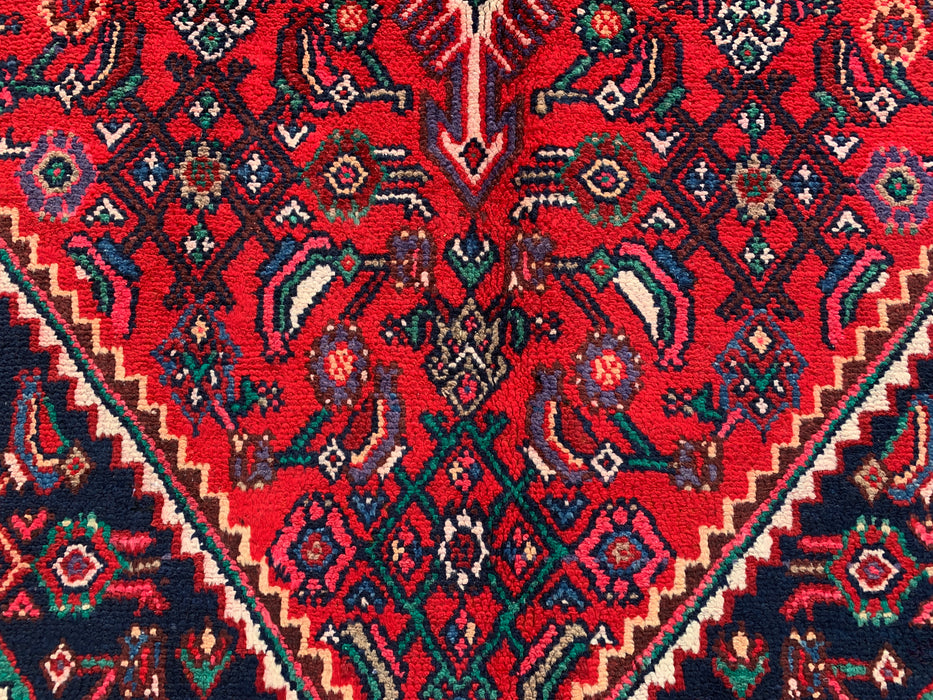 Handmade Persian Wool Area Rug 7x10 - Red Medallion Persian Style Rug - Exact Size 9'9" x 6'11" - KBHM-966
