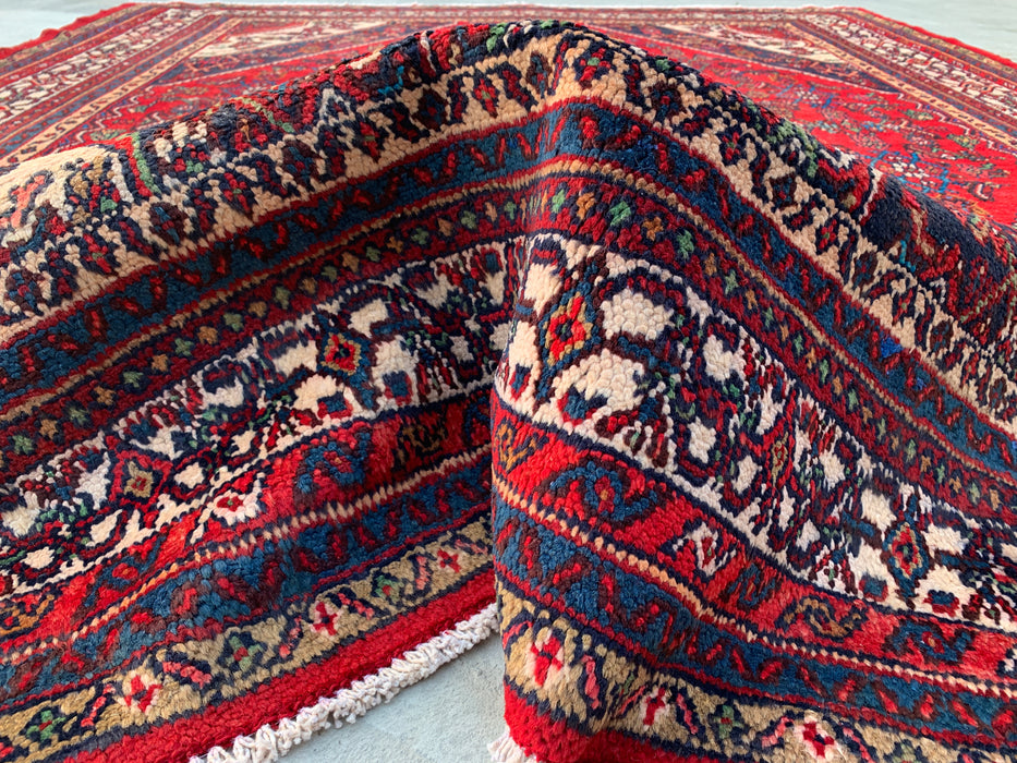 9'9 x 7'10 Hand-Knotted Persian Wool Rug - Red Medallion Design - KBHM-968