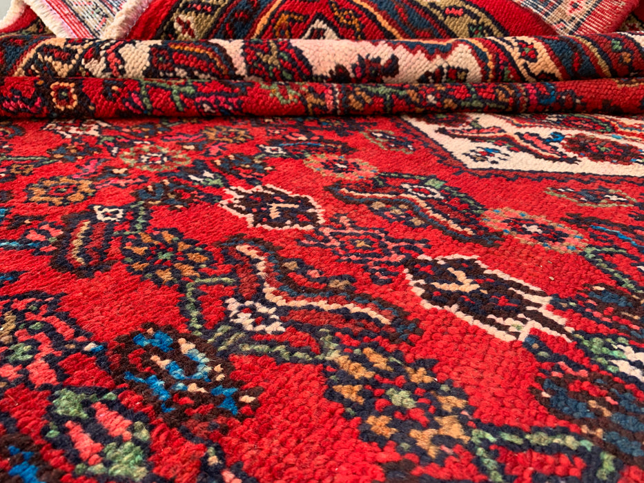 9'9 x 7'10 Hand-Knotted Persian Wool Rug - Red Medallion Design - KBHM-968
