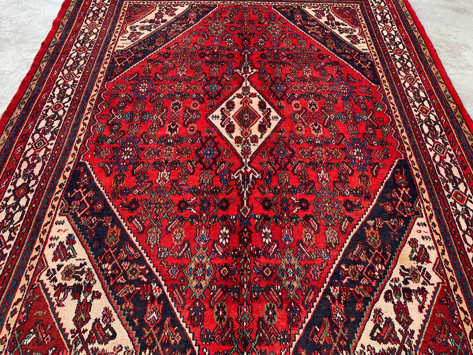9'9 x 7'10 Hand-Knotted Persian Wool Rug - Red Medallion Design - KBHM-968