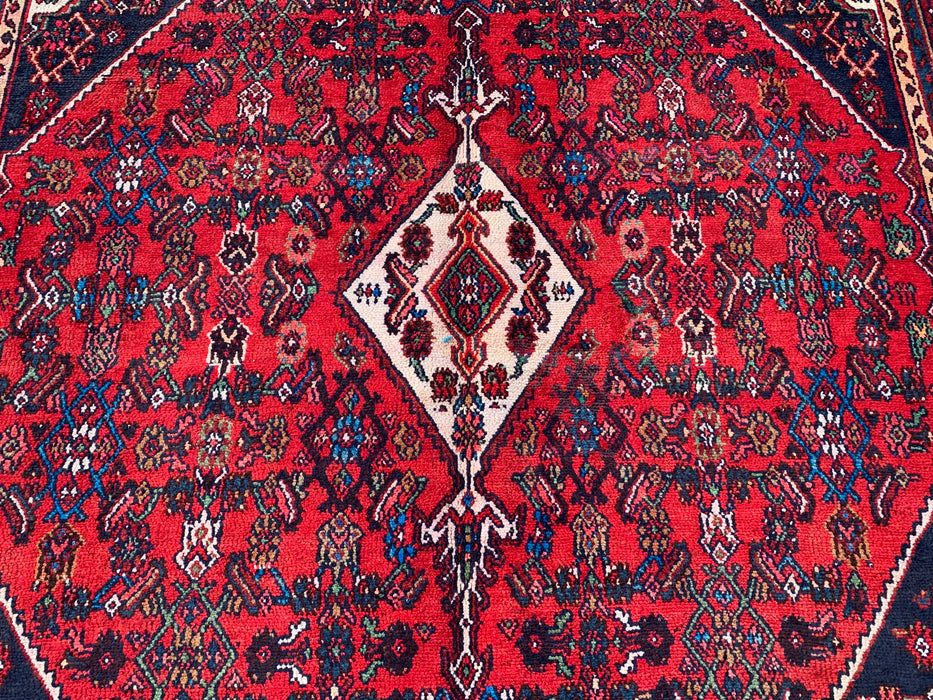 9'9 x 7'10 Hand-Knotted Persian Wool Rug - Red Medallion Design - KBHM-968