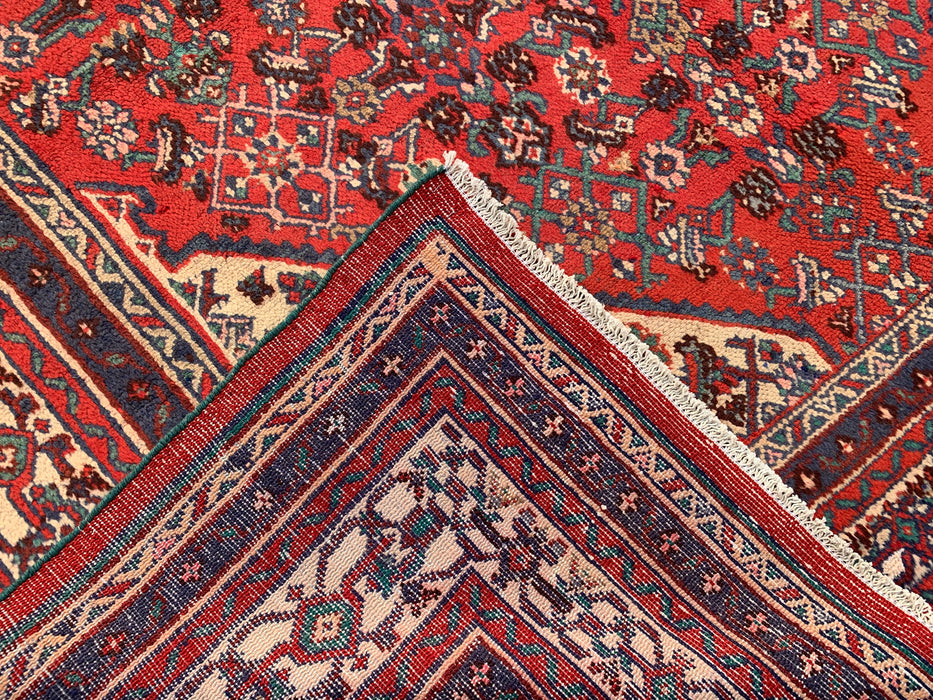 Handmade Persian Wool Area Rug 7x10 - Red Medallion Persian Style Rug - Exact Size 9'10" x 6'10" - KBHM-969
