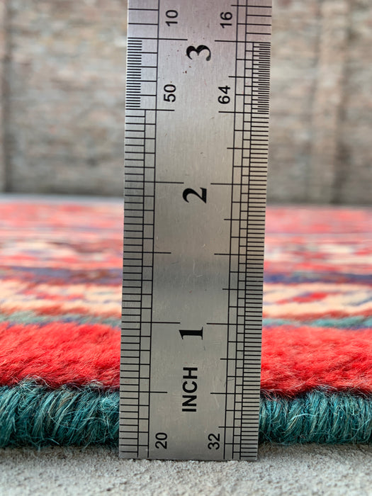 Handmade Persian Wool Area Rug 7x10 - Red Medallion Persian Style Rug - Exact Size 9'10" x 6'10" - KBHM-969