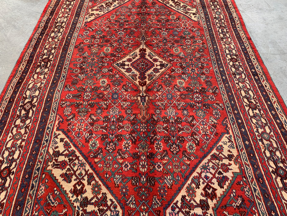 Handmade Persian Wool Area Rug 7x10 - Red Medallion Persian Style Rug - Exact Size 9'10" x 6'10" - KBHM-969