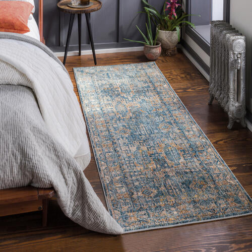 Livabliss Mirabel Machine Woven Rug — Denim / Camel | MBE-2301
