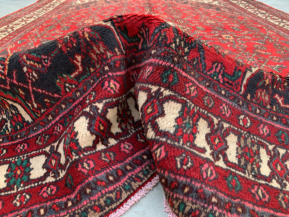 9'10 x 7'4 Hand-Knotted Persian Wool Rug - Red Medallion Design - KBHM-970