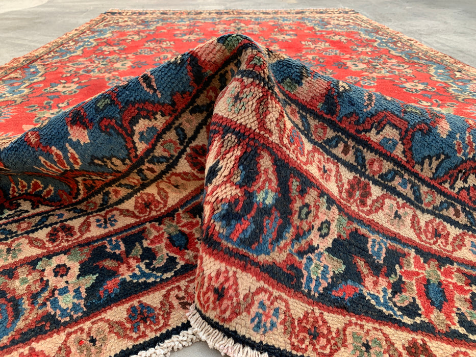 9'10 x 5'10 Hand-Knotted Persian Wool Rug - Red Floral Medallion Design - KBHM-972