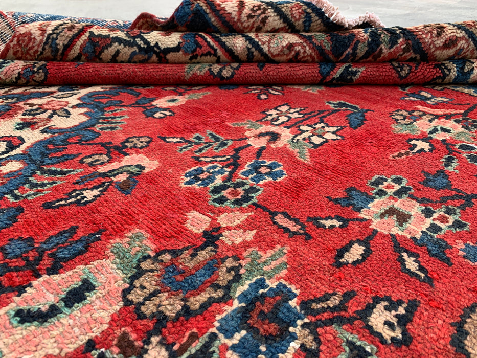 9'10 x 5'10 Hand-Knotted Persian Wool Rug - Red Floral Medallion Design - KBHM-972