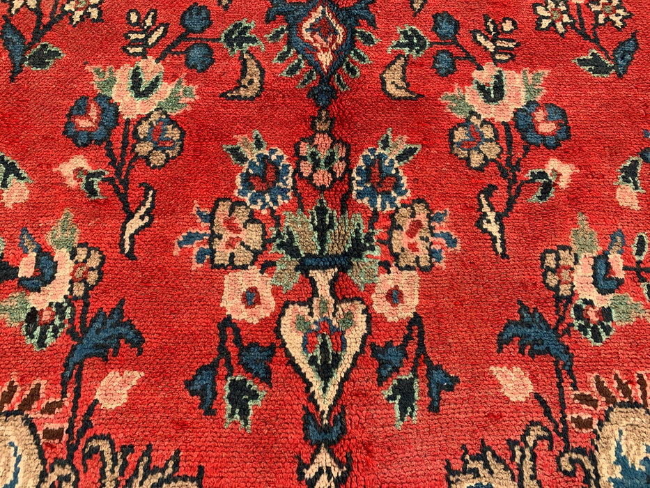 9'10 x 5'10 Hand-Knotted Persian Wool Rug - Red Floral Medallion Design - KBHM-972
